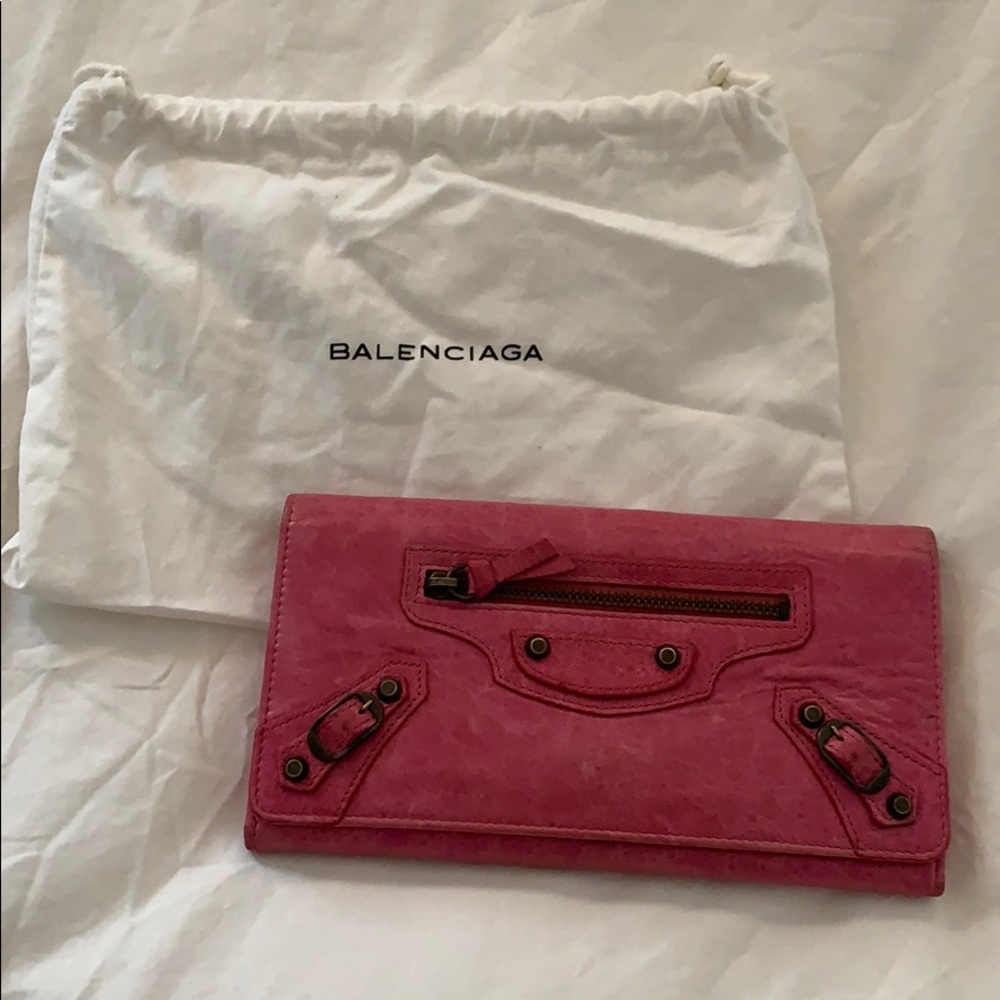 Authentic Balenciaga Leather Continental Wallet